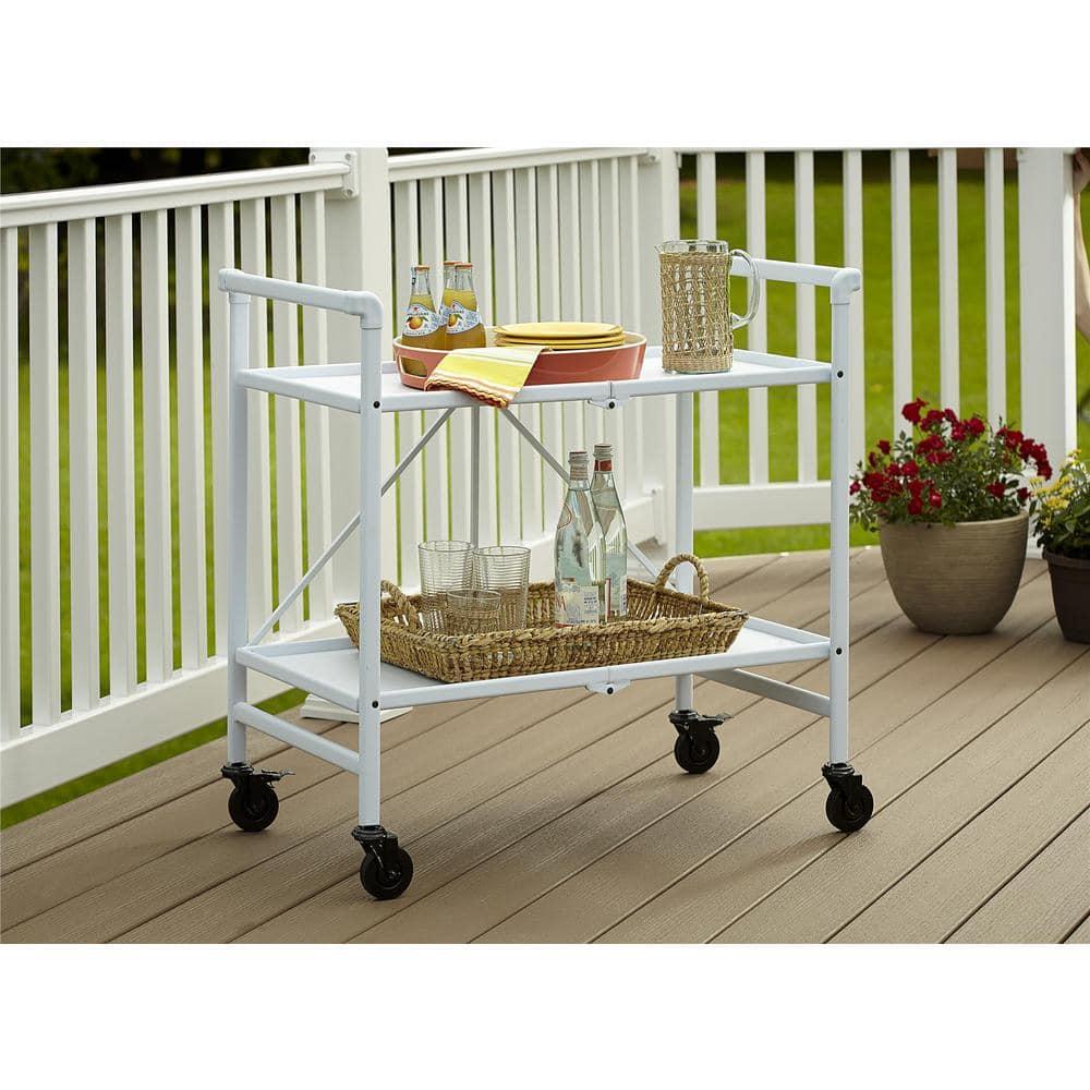 COSCO Indoor/Outdoor Folding Serving Cart with Wheels