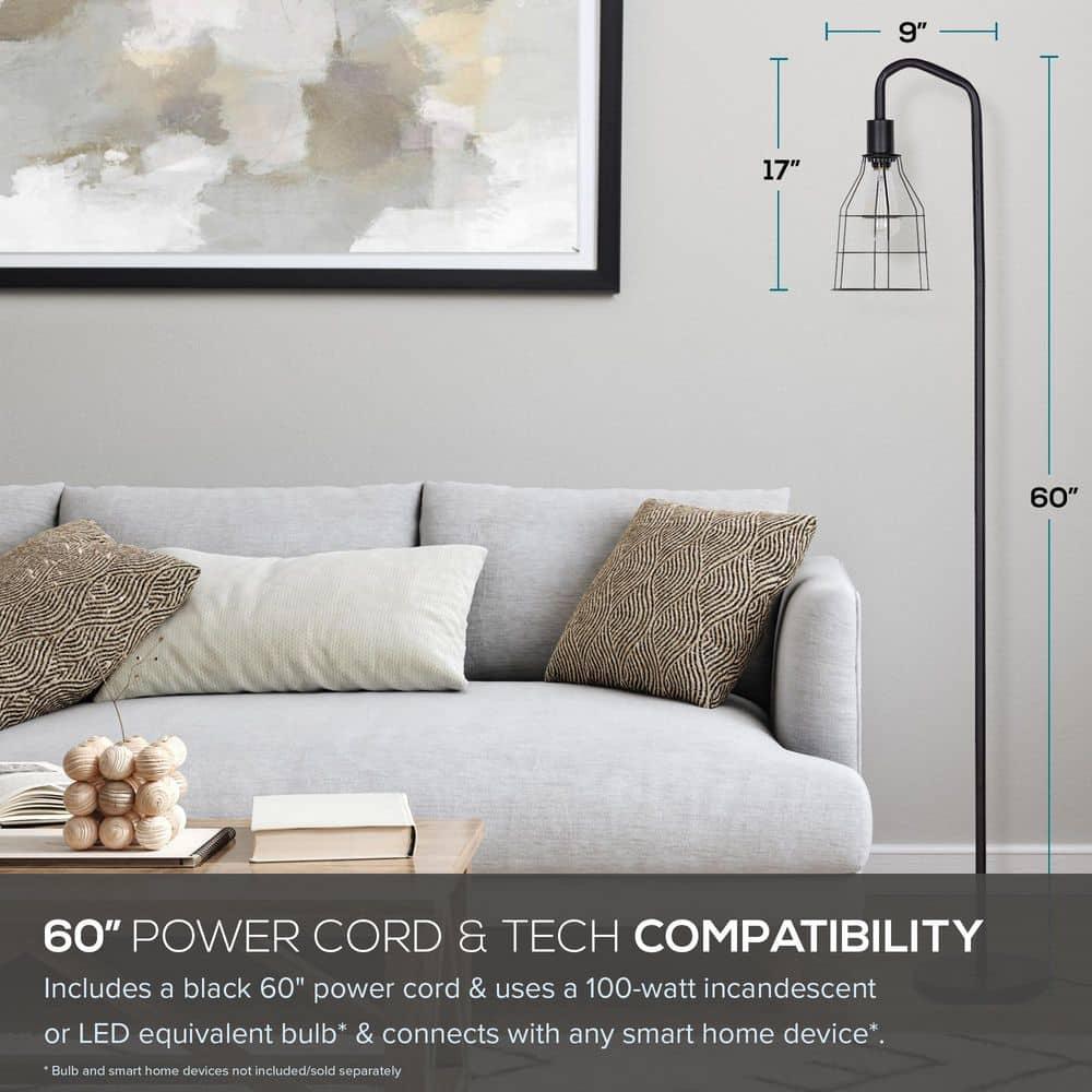 Catalina Lighting 60'' Black Arched Floor Lamp