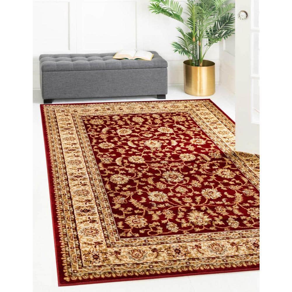 Unique Loom Voyage Collection Traditional Oriental Classic Intricate Design Area Rug (8' 0 x 11' 4 Rectangular, Red/Gold)