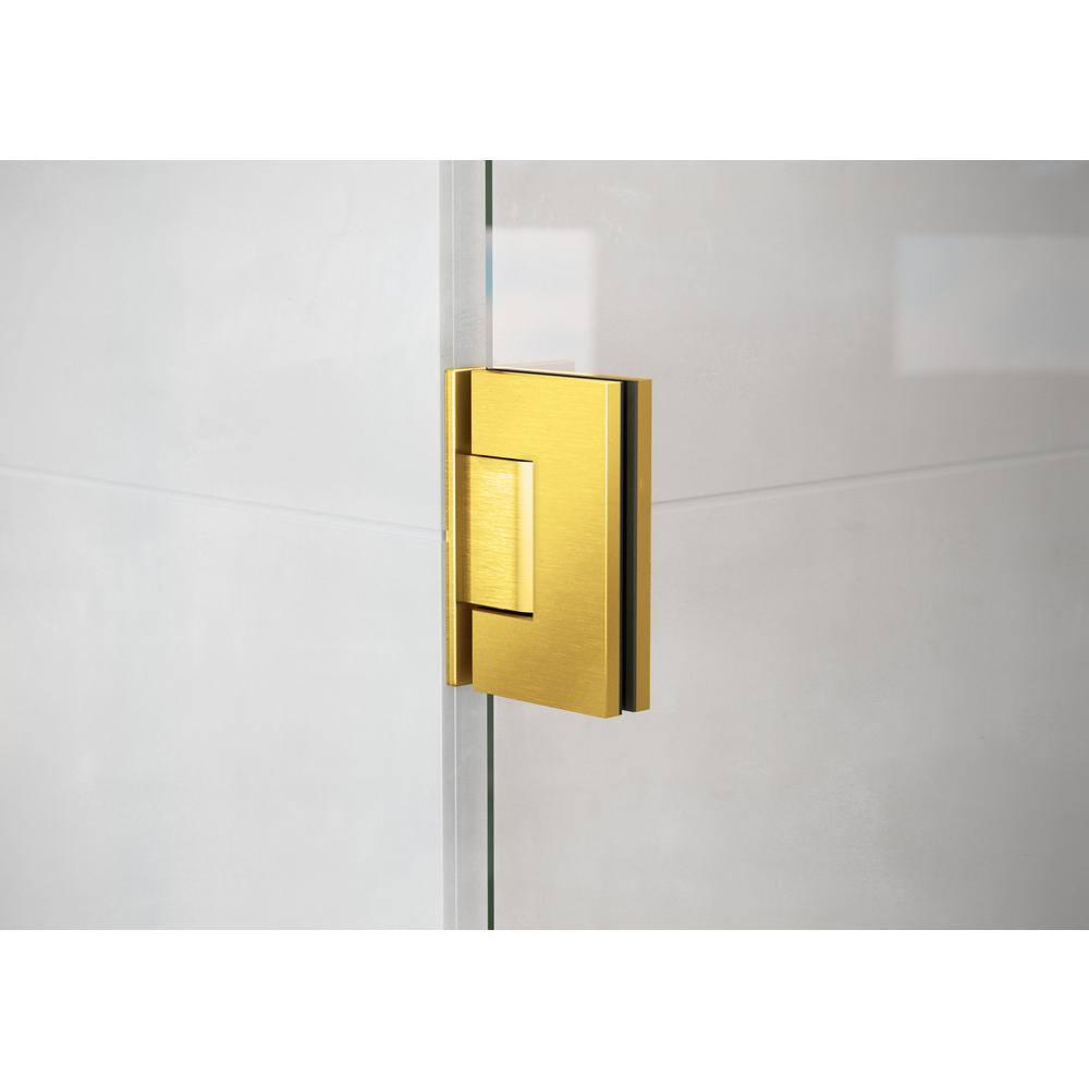 Illume 75.5 in. x 78 in. Fully Frameless Wall Hinge Shower Door