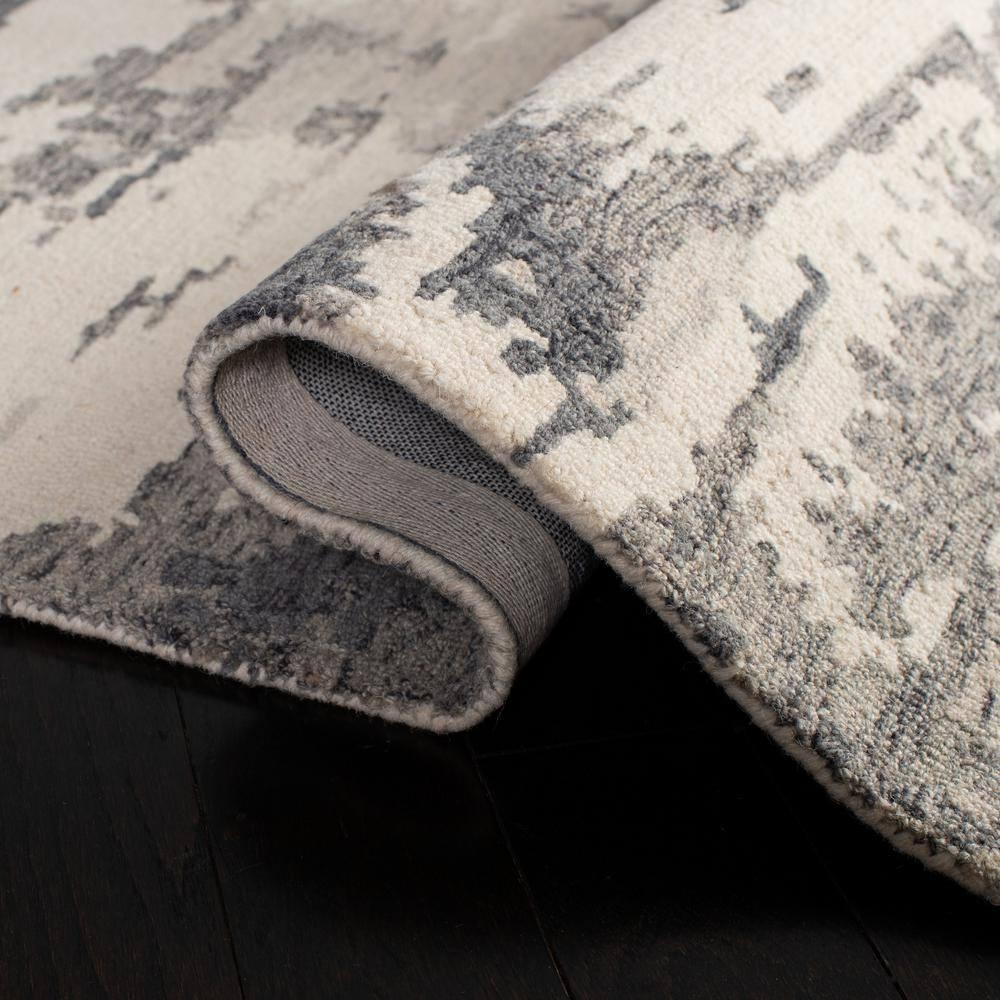 Abstract ABT465 Handmade Indoor Area Rug - Charcoal/Ivory - 6'x6' - Safavieh