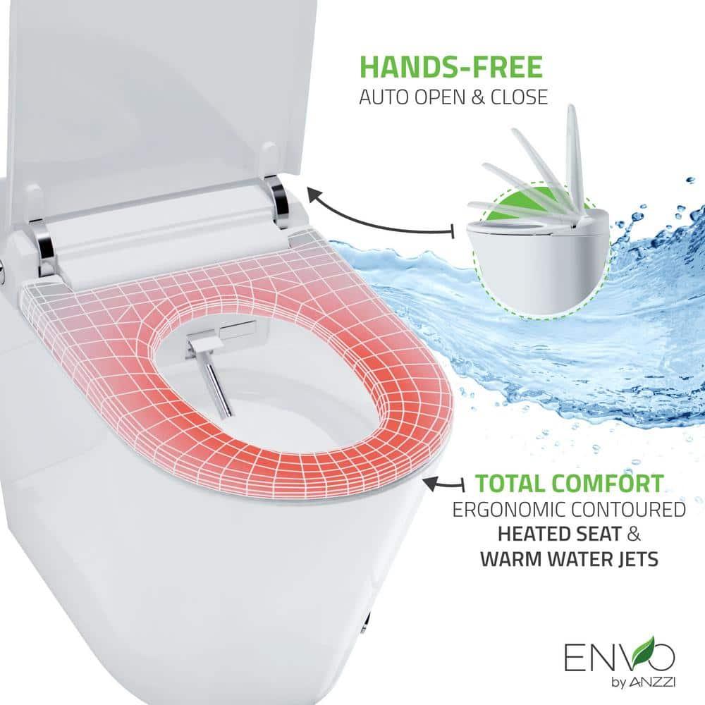 Swcorp TL-STFF950WH Envo Echo Elongated Smart Toilet Bidet in White with Auto Open, Auto Close, Auto Flush & Heated Seat
