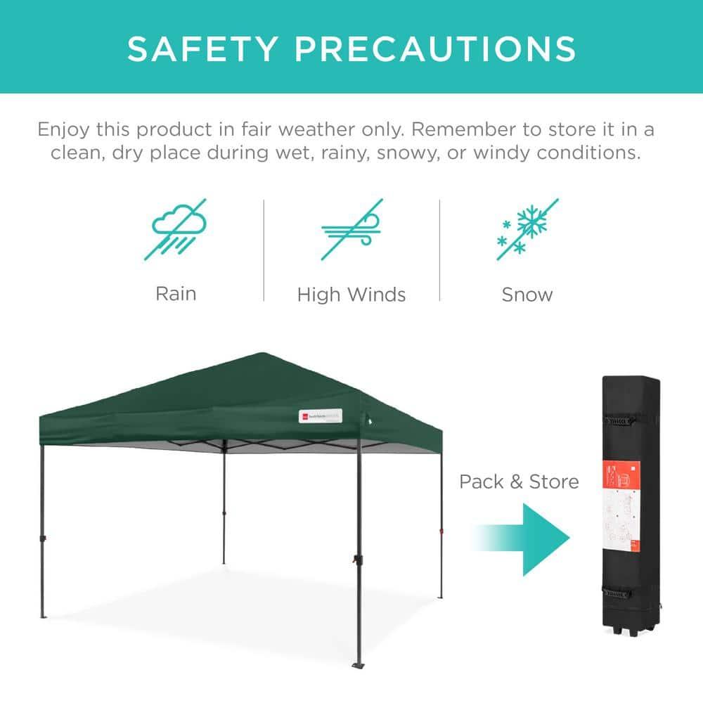 Best Choice Products Best Choice Products Easy Setup Pop Up Canopy W/ 1-Button Setup, Wheeled Case, 4 Weight Bags