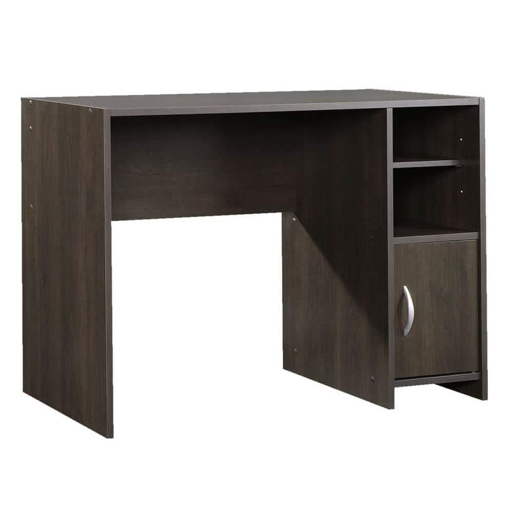 Sauder Beginnings Computer Desk with Side Shelves & Cabinet in Cinnamon Cherry