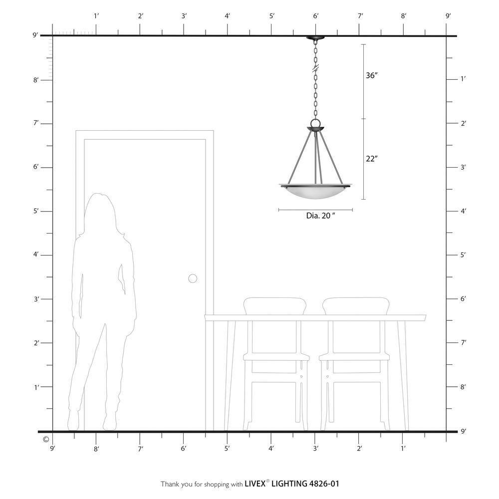 Livex Lighting Newburgh 3 - Light Pendant in  Antique Brass