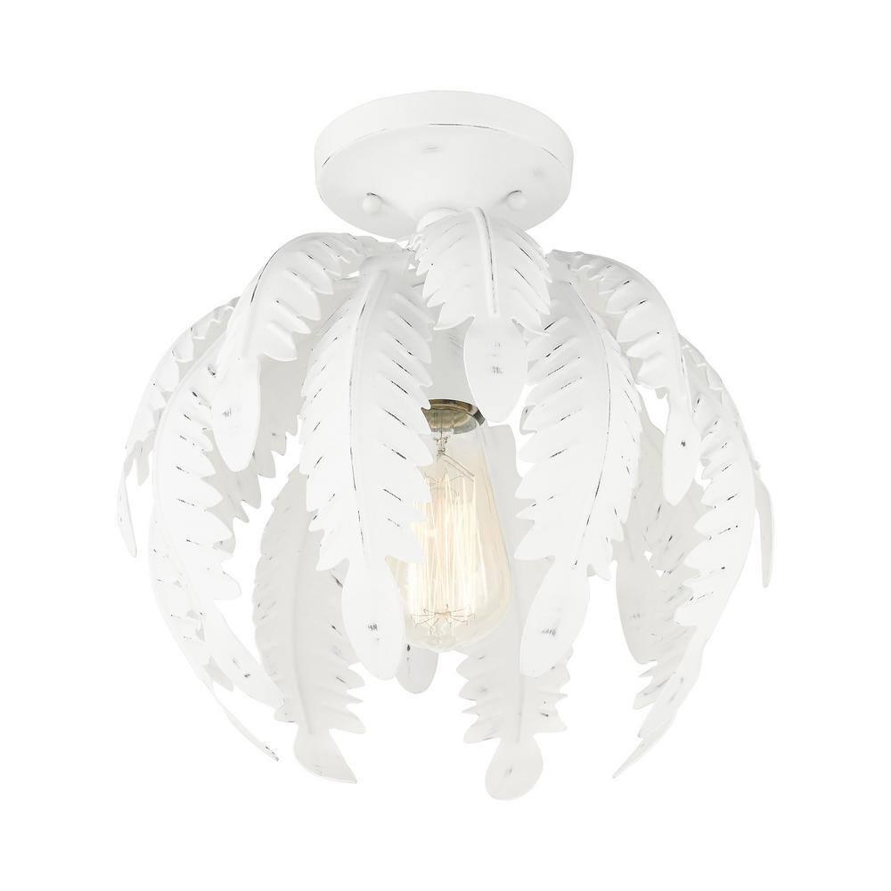 Livex Lighting Acanthus 1 - Light Semi-Flush Mount in  Antique White