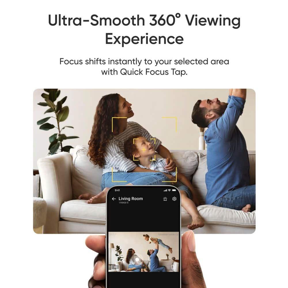 Eufy White 4K UHD Indoor Pan-Tilt Security Camera with Night Vision