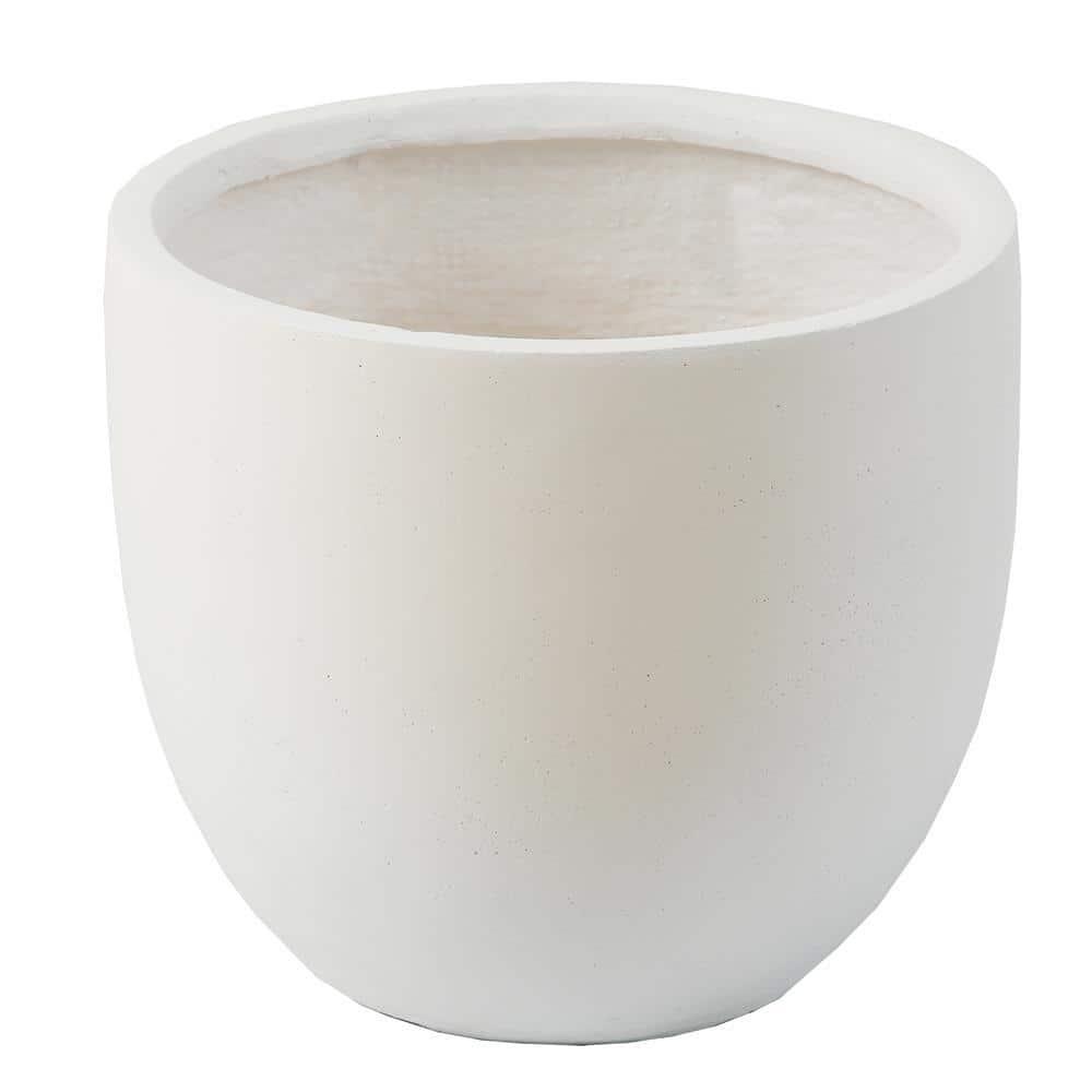 LuxenHome Round Tapered 9.2" H House Planter, Indoor/Outdoor White