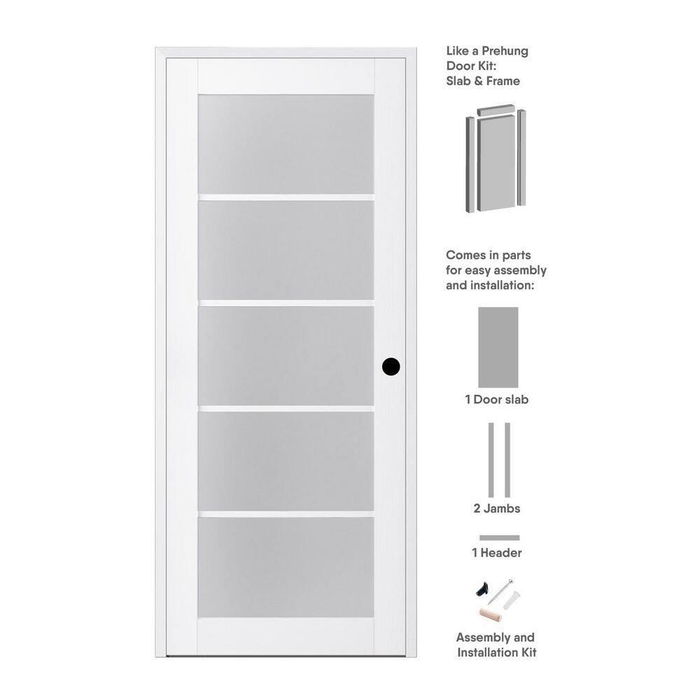 Belldinni Palladio 5-Lite DIY-Friednly Manufactured Wood and Glass Single Prehung Interior Door