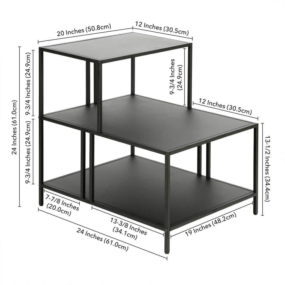 Evelyn&Zoe Cortland 20" Wide Rectangular Side Table, Blackened Bronze