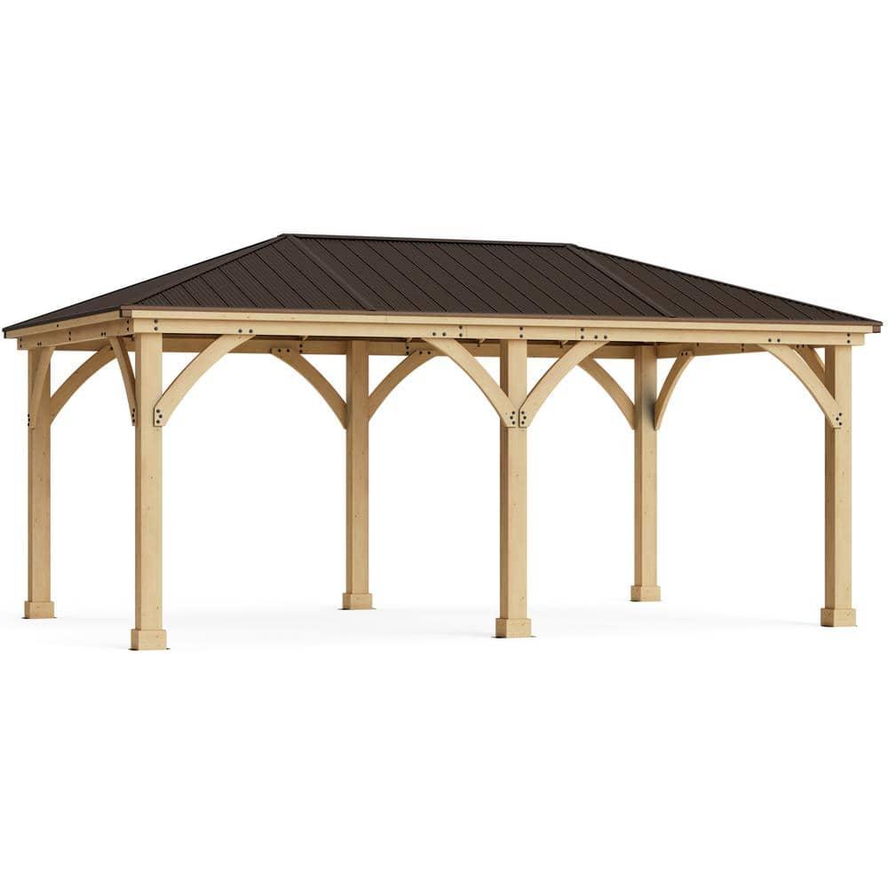 Yardistry Meridian 12 Ft. W x 20 Ft. D Solid Wood Patio Gazebo
