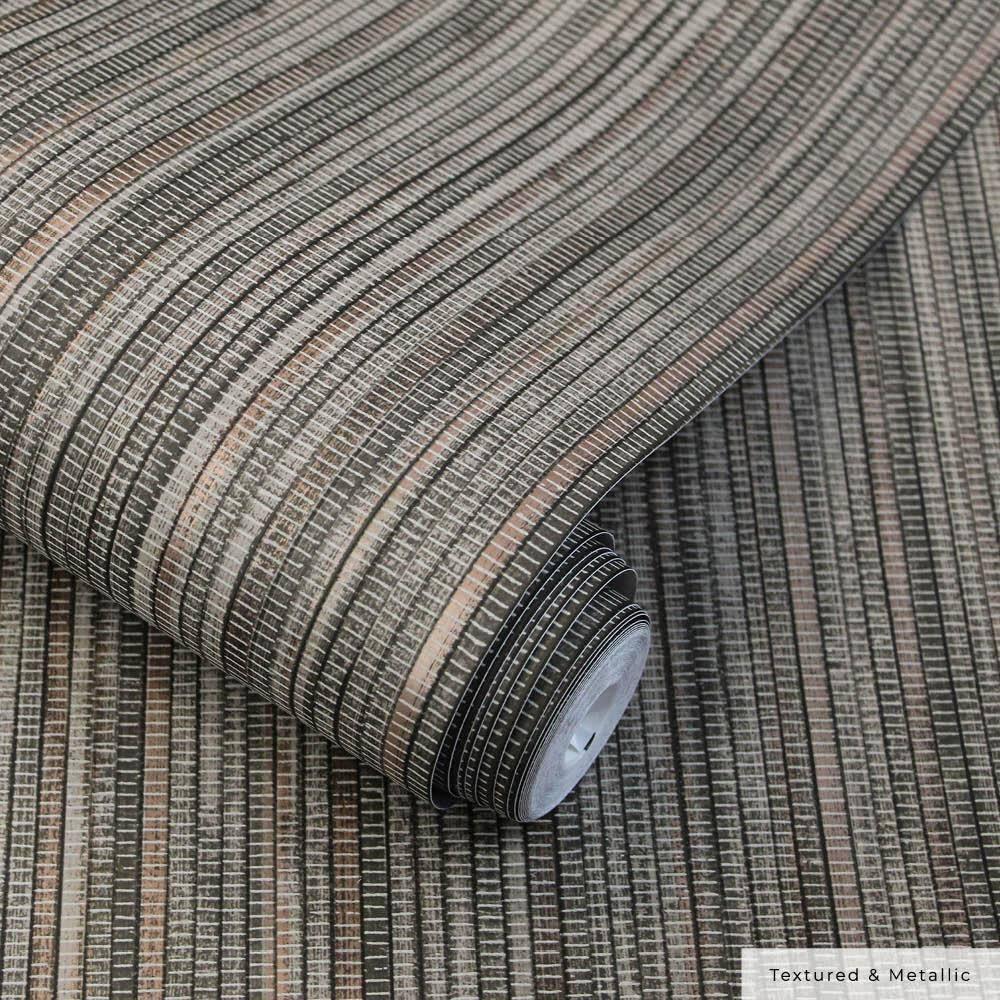 Tempaper & Co. 28 sq ft Faux Grasscloth Removable Peel and Stick Wallpaper Textured Bronze : Vinyl, Self-Adhesive, Thin Stripe Pattern