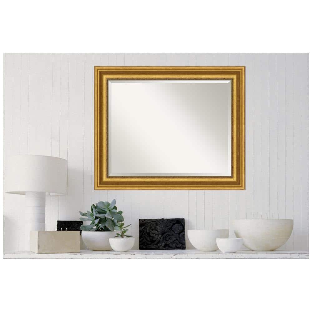 Parlor Gold Rectangular Beveled Bathroom Vanity Mirror