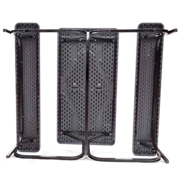 Costway Picnic Table Bench Set Outdoor Backyard Iron Patio Garden Party Dining All Weather Black