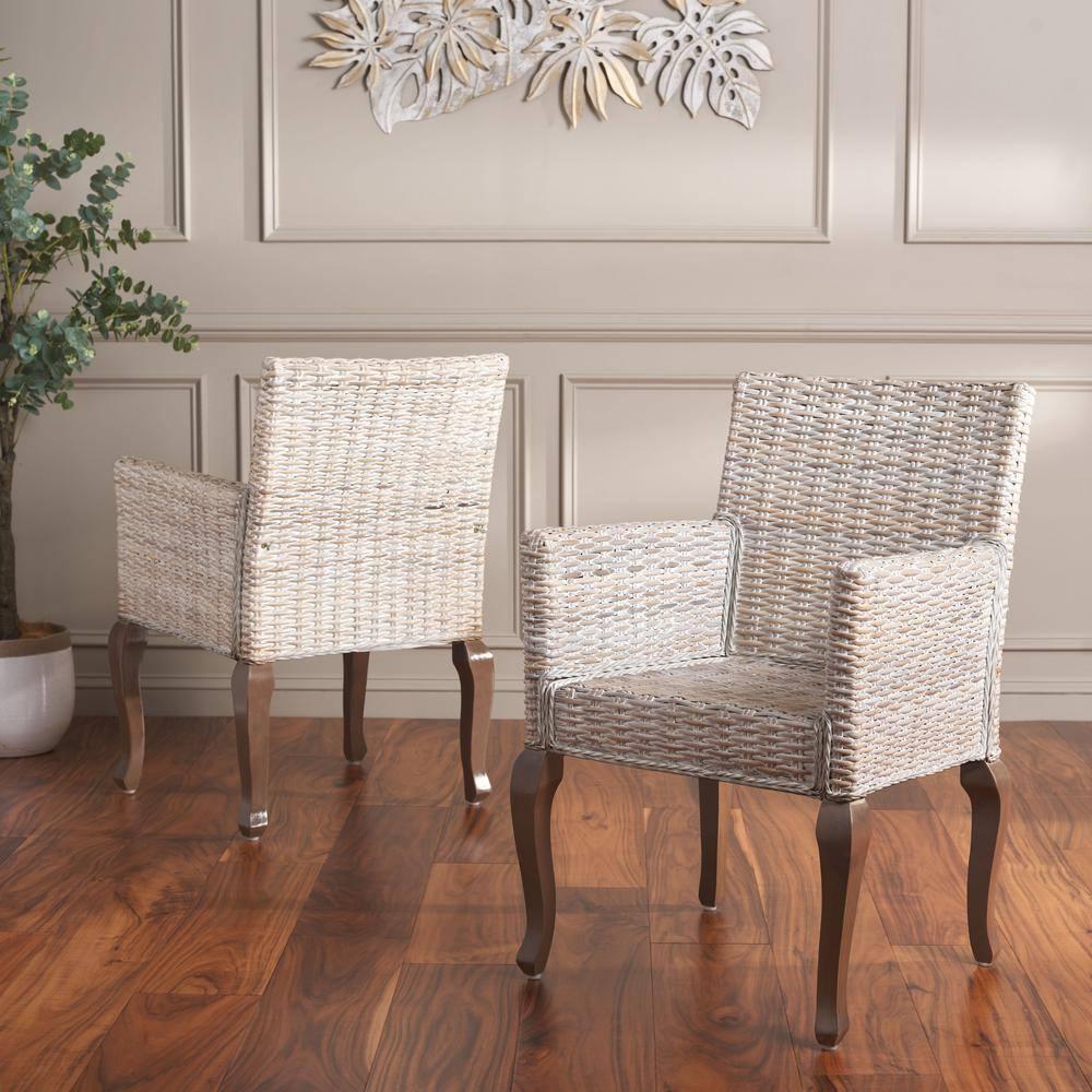 Armando 18" H Dining Chair (Set of 2) - SEA8019 - White Washed - Safavieh