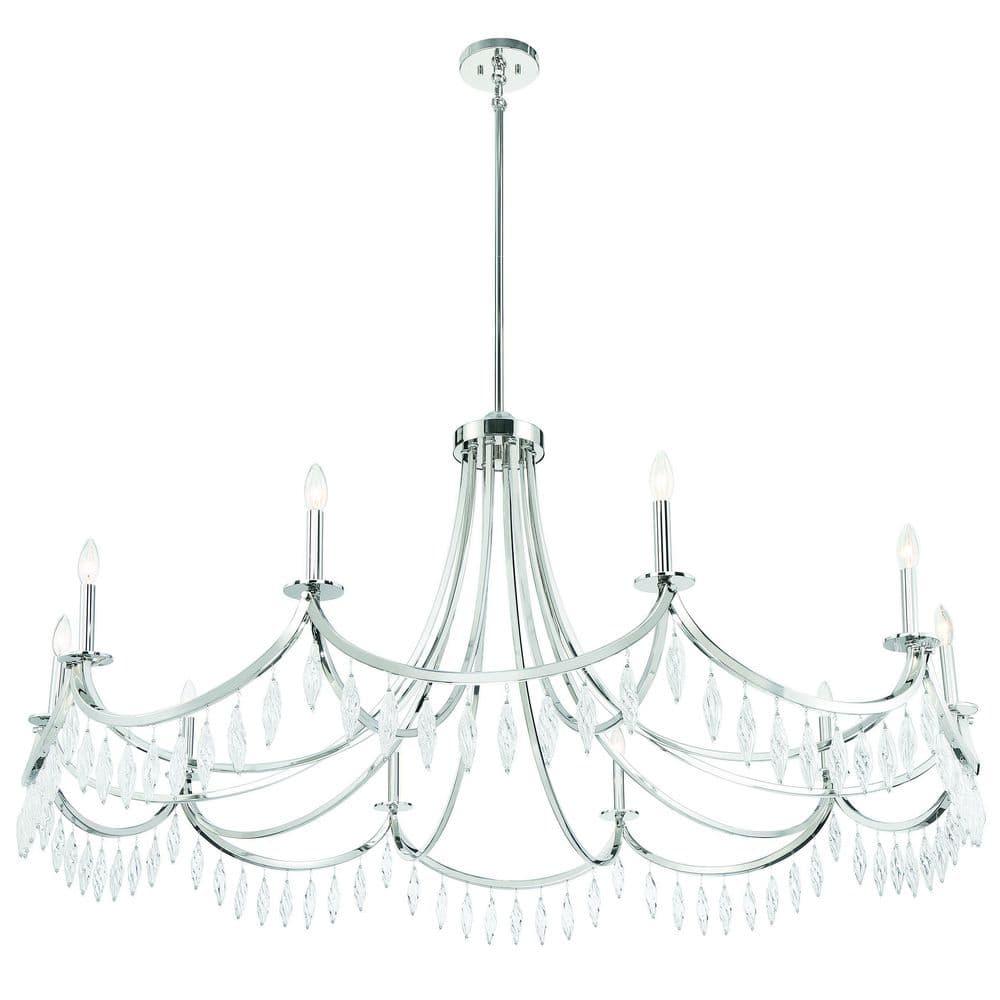 Kameron 10-Light Chandelier in Polished Nickel