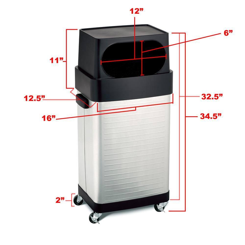 Seville Classics UltraHD 17-Gal. Commercial Stainless Steel Trash Bin
