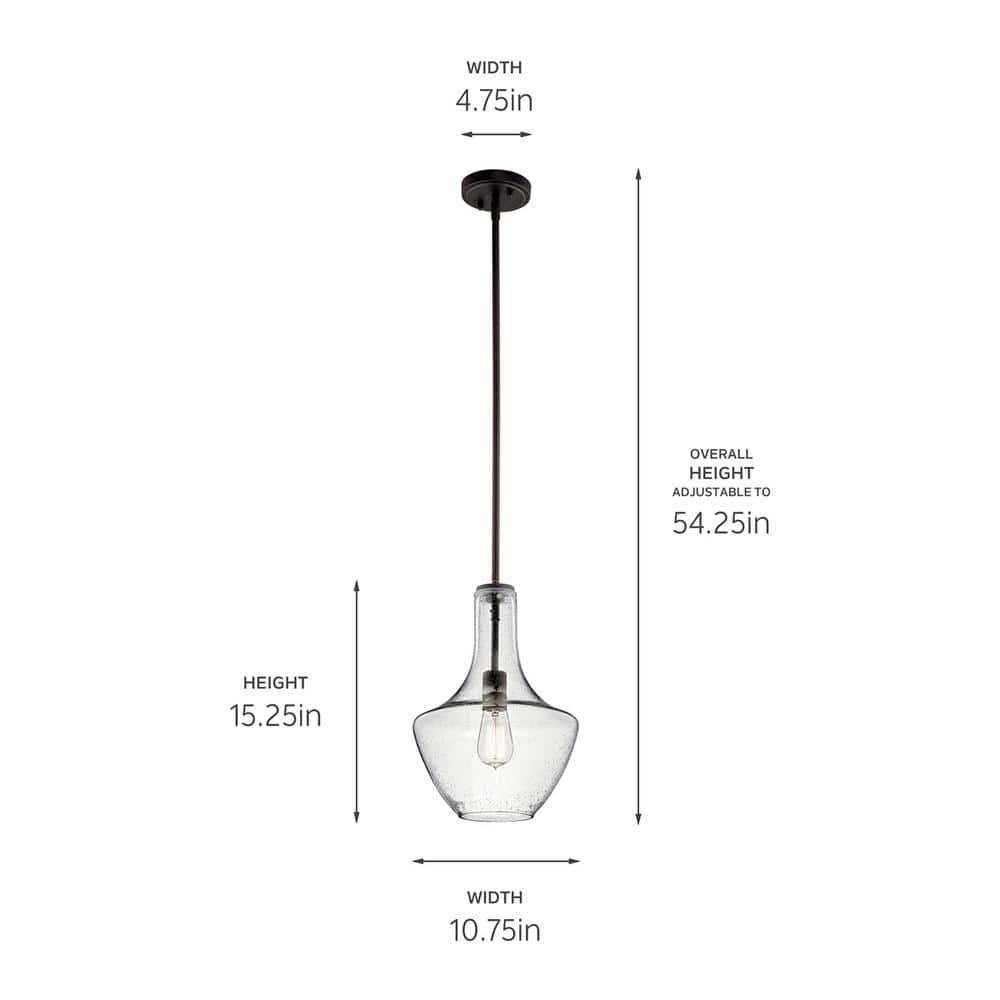 Kichler Lighting Everly 1 - Light Pendant in  Olde Bronze