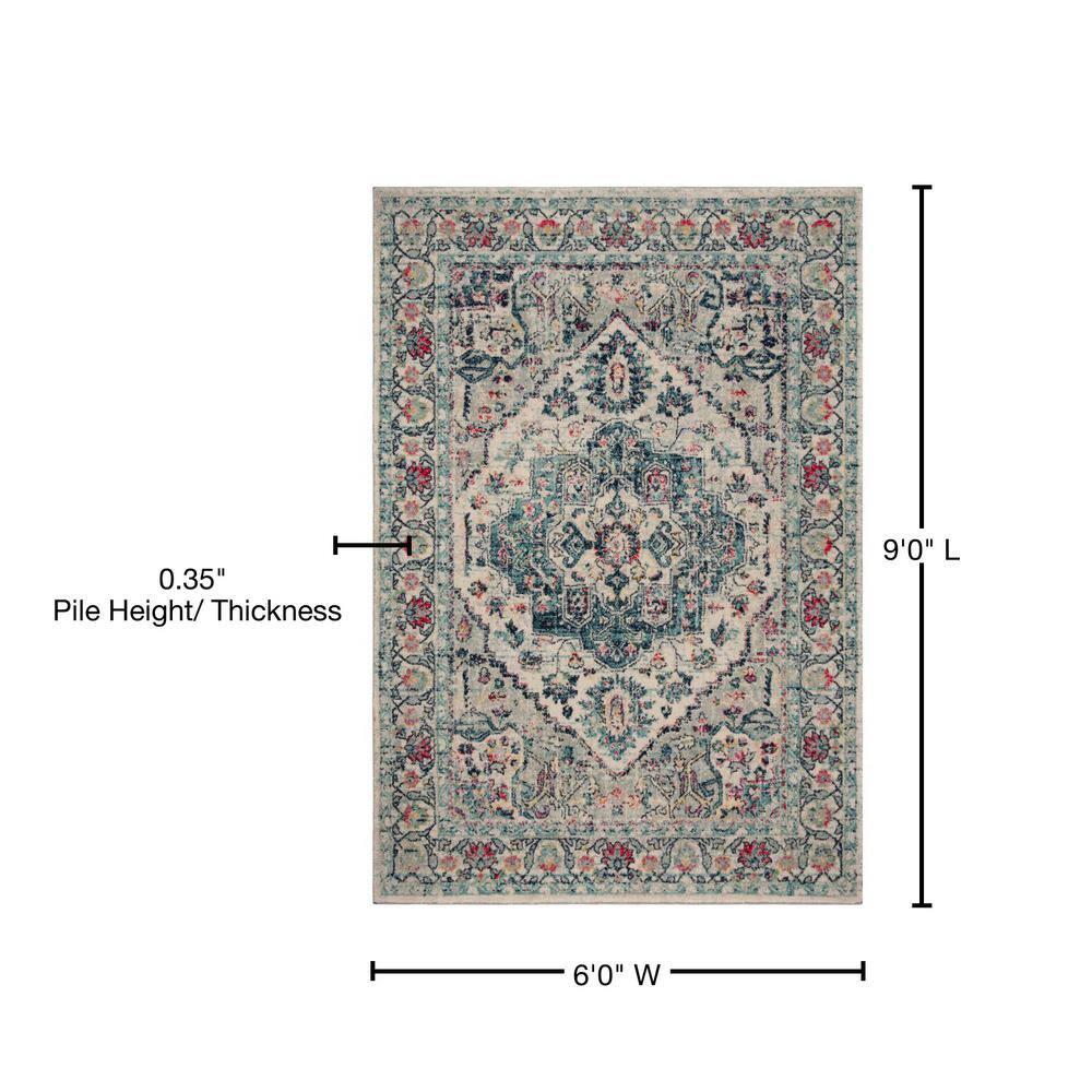 SAFAVIEH Madison Hildred Floral Bordered Area Rug, Navy/Fuchsia, 6' x 9'