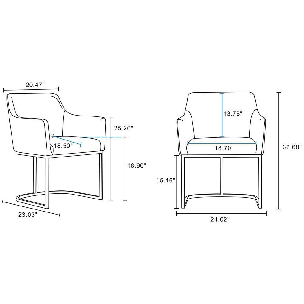 Set of 8 Serena Modern Leatherette Upholstered Dining Chair Set Cream - Manhattan Comfort: Plush, Steel Frame, No Assembly Required
