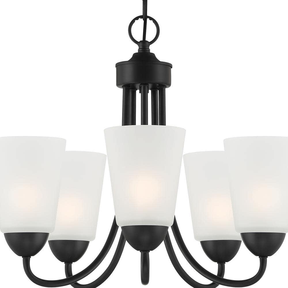 Designers Fountain Malone 5 Light Matte Black Chandelier, D267M-5CH-MB