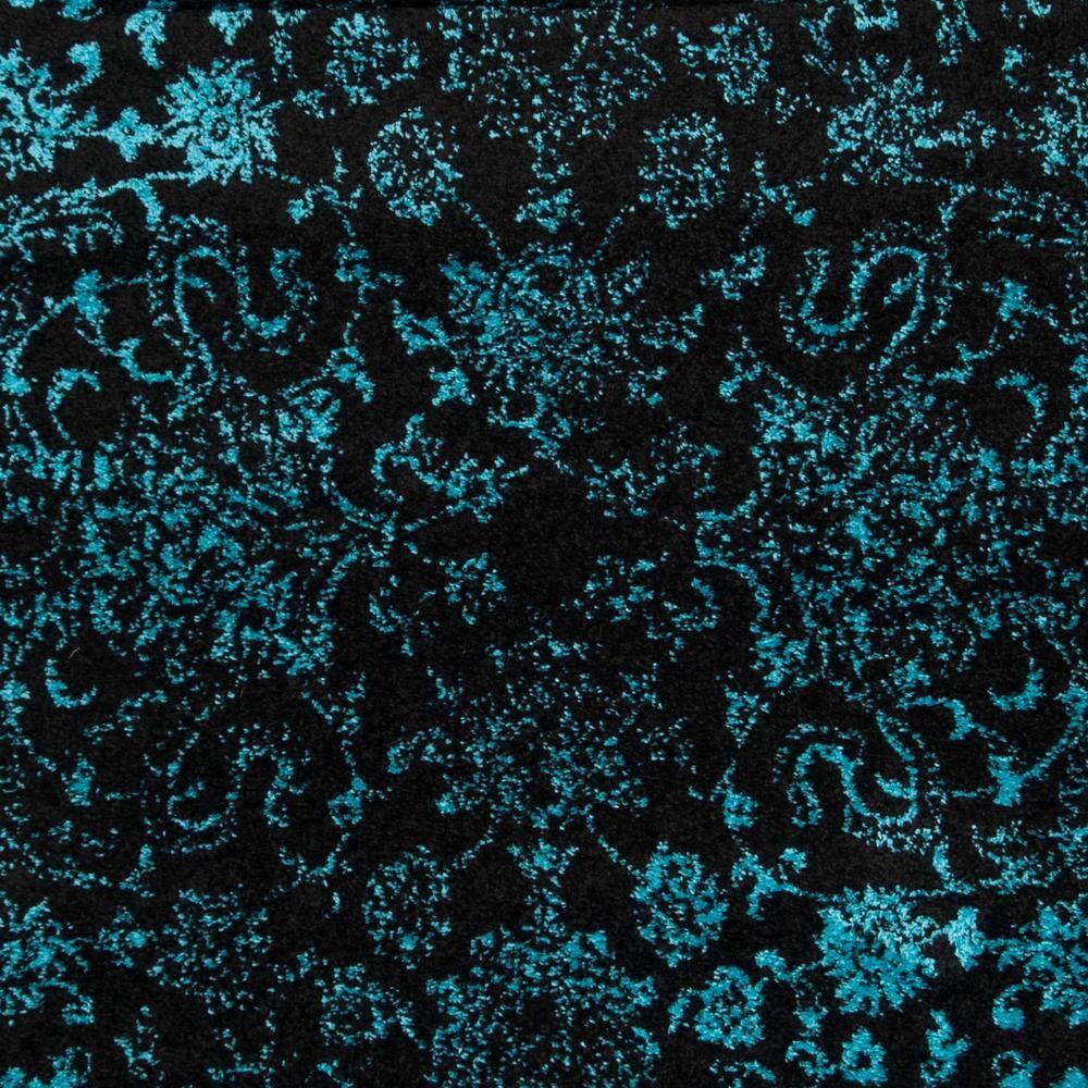 Adirondack ADR109 Machine Made Indoor Area Rug - Black/Teal - 6'x6' - Safavieh