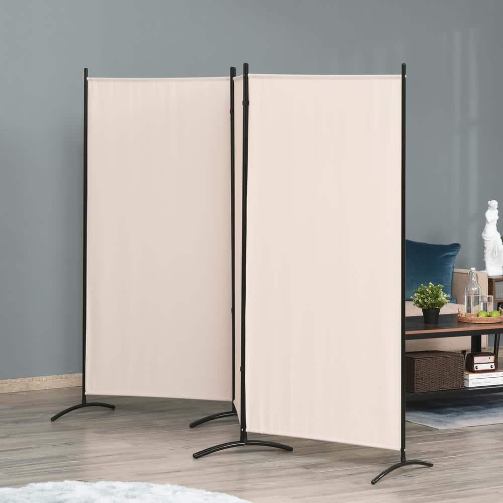 HOMCOM 3-Panel Room Divider Folding Privacy Screen Separator Partition Wall for Indoor Bedroom Office 100" x 72" Beige