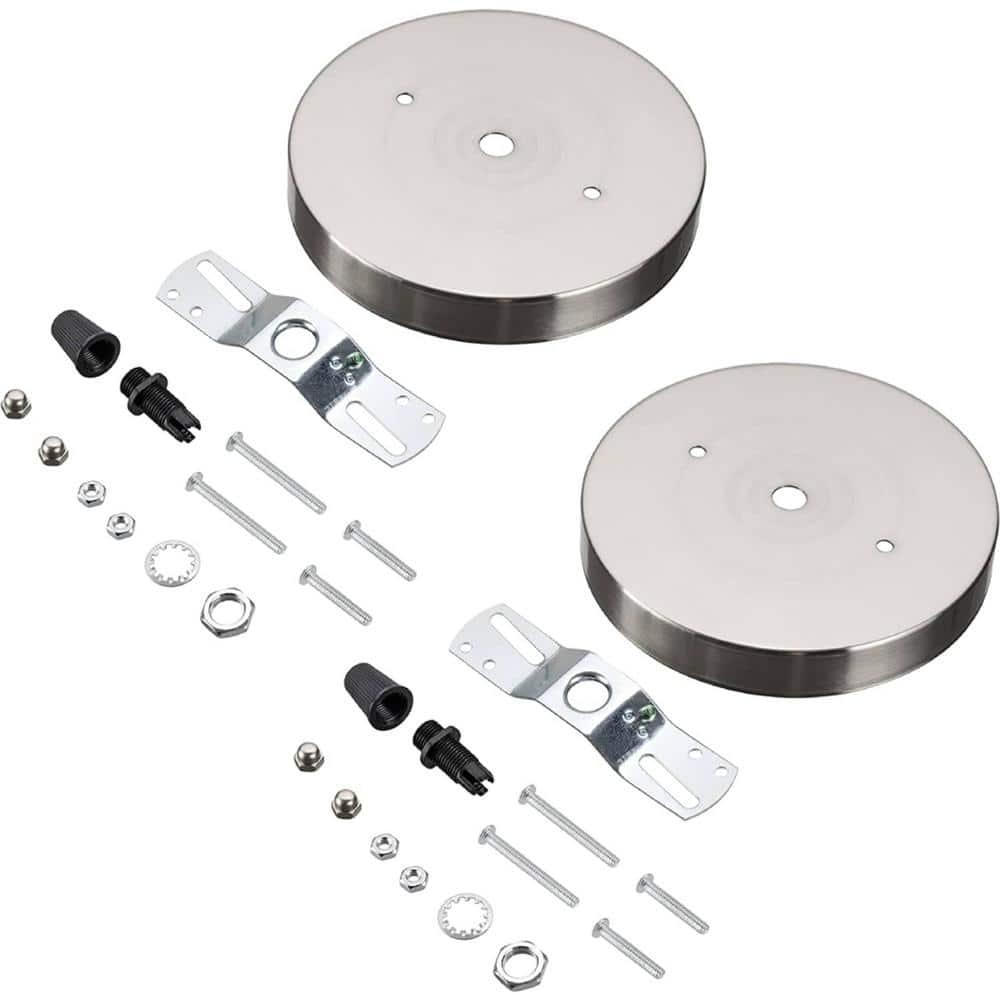 Aspen Creative 21512-22 Canopy Kit, 5-1/8"D, 7/16" Center Hole, Matte White, 2PK