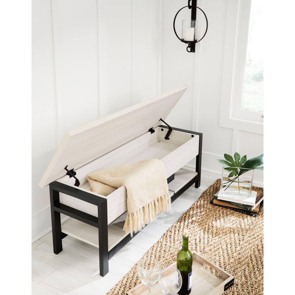 Signature Design by Ashley Casual Rhyson Storage Bench  White