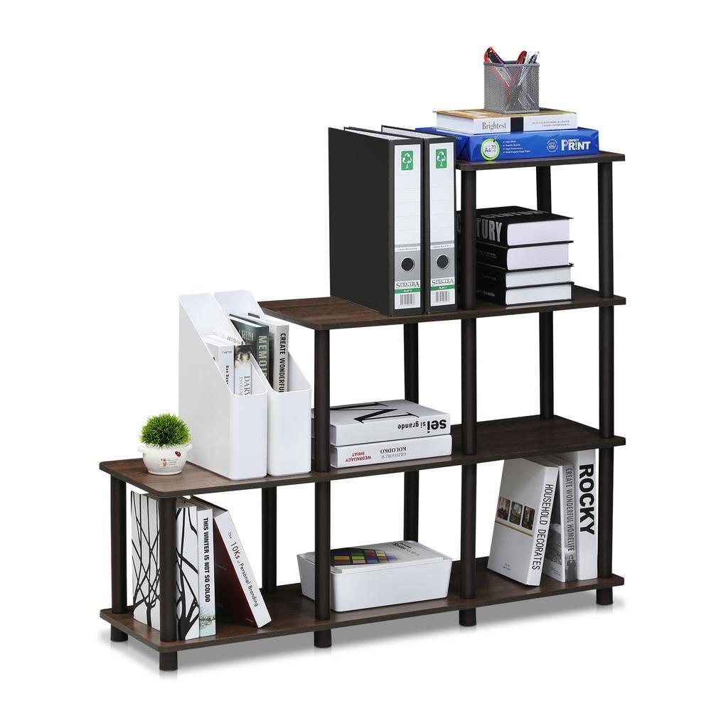 Furinno 16107WN/BR Turn-N-Tube Ladder Space Shelf, Walnut/Brown