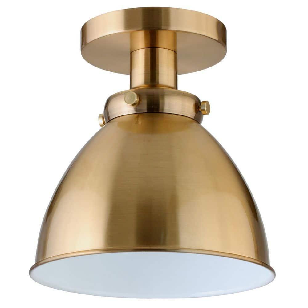 Henn&Hart 8" Gold Semi Flush Mount