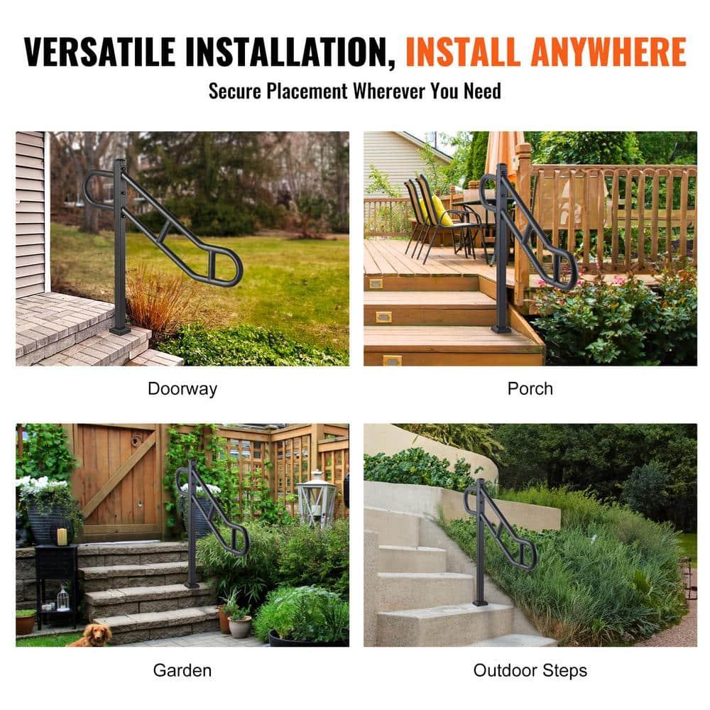 VEVOR VEVOR Single Post Handrail for Outdoor 1-3 Step 40.5" Stair Handrail Floor Mount