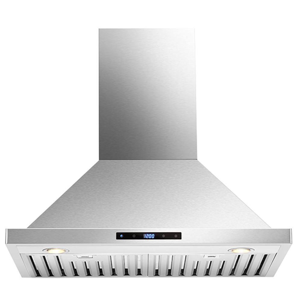 CAVALIERE 30" inch 462 CFM Convertible Digital Wall Mount Range Hood Included Charcoal Filter in Stainless Steel