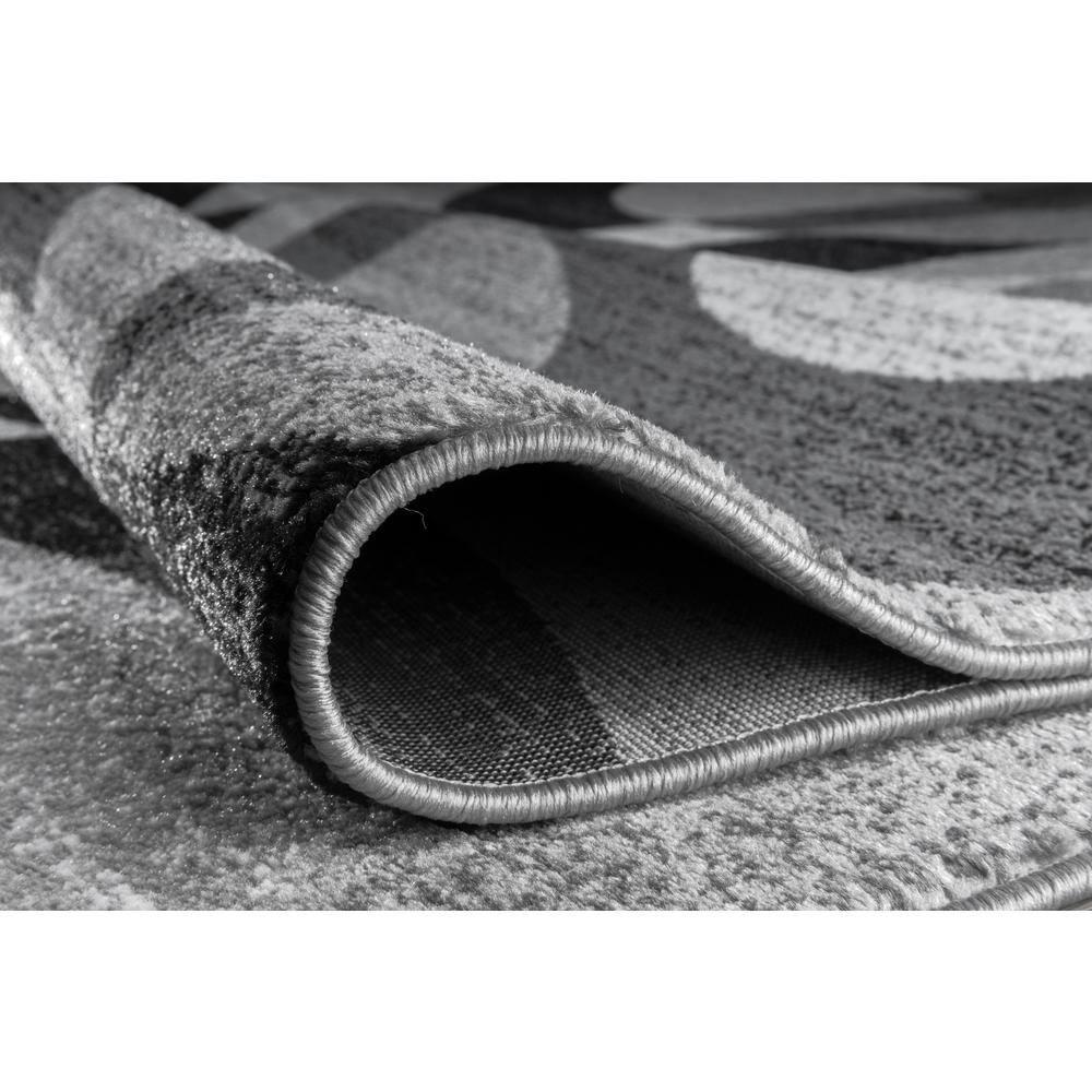 World Rug Gallery Geometric Circles Area Rug - Gray 2'7"x8'