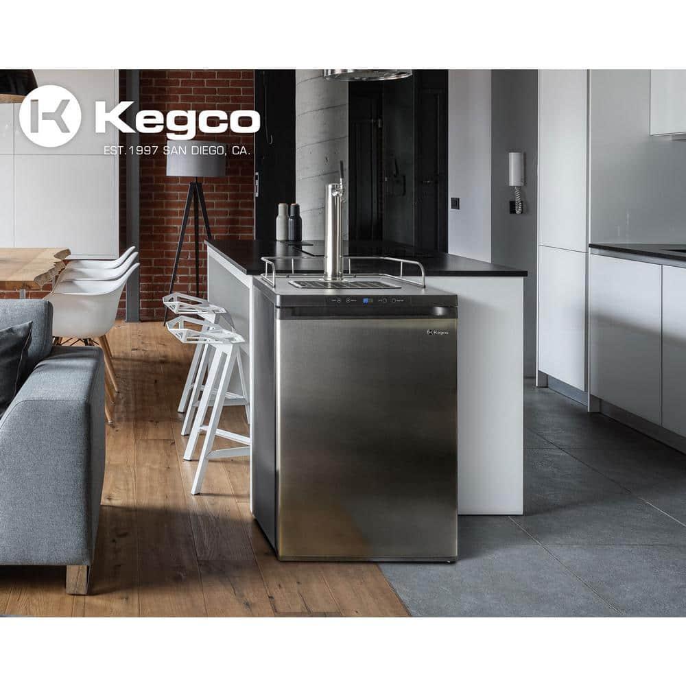 Kegco Kegco 5.6 Cubic Feet Dual Tap Freestanding Kegerator with Adjustable Temperature