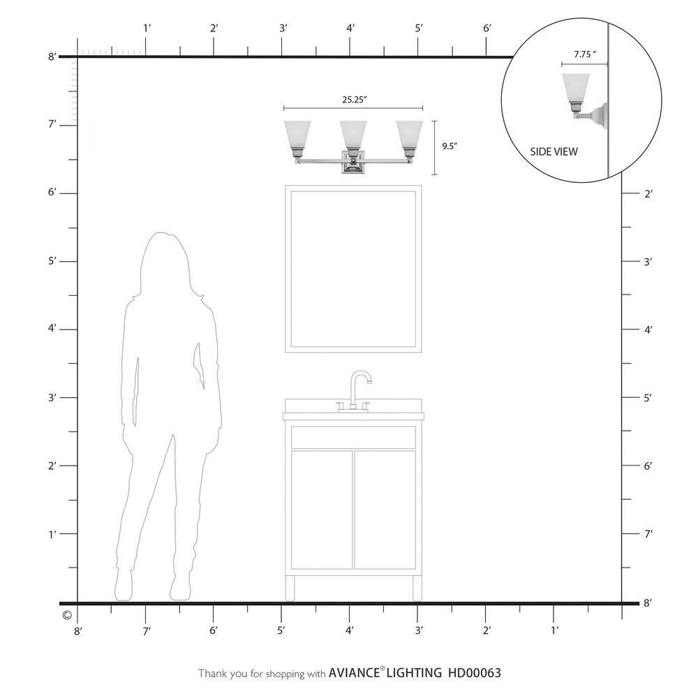 Livex Lighting Mission 3 - Light Vanity in  Brushed Nickel