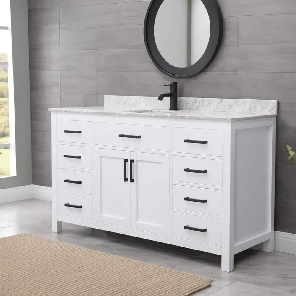 Beckett 60" Freestanding Single Bathroom Vanity with Cultured Marble Top