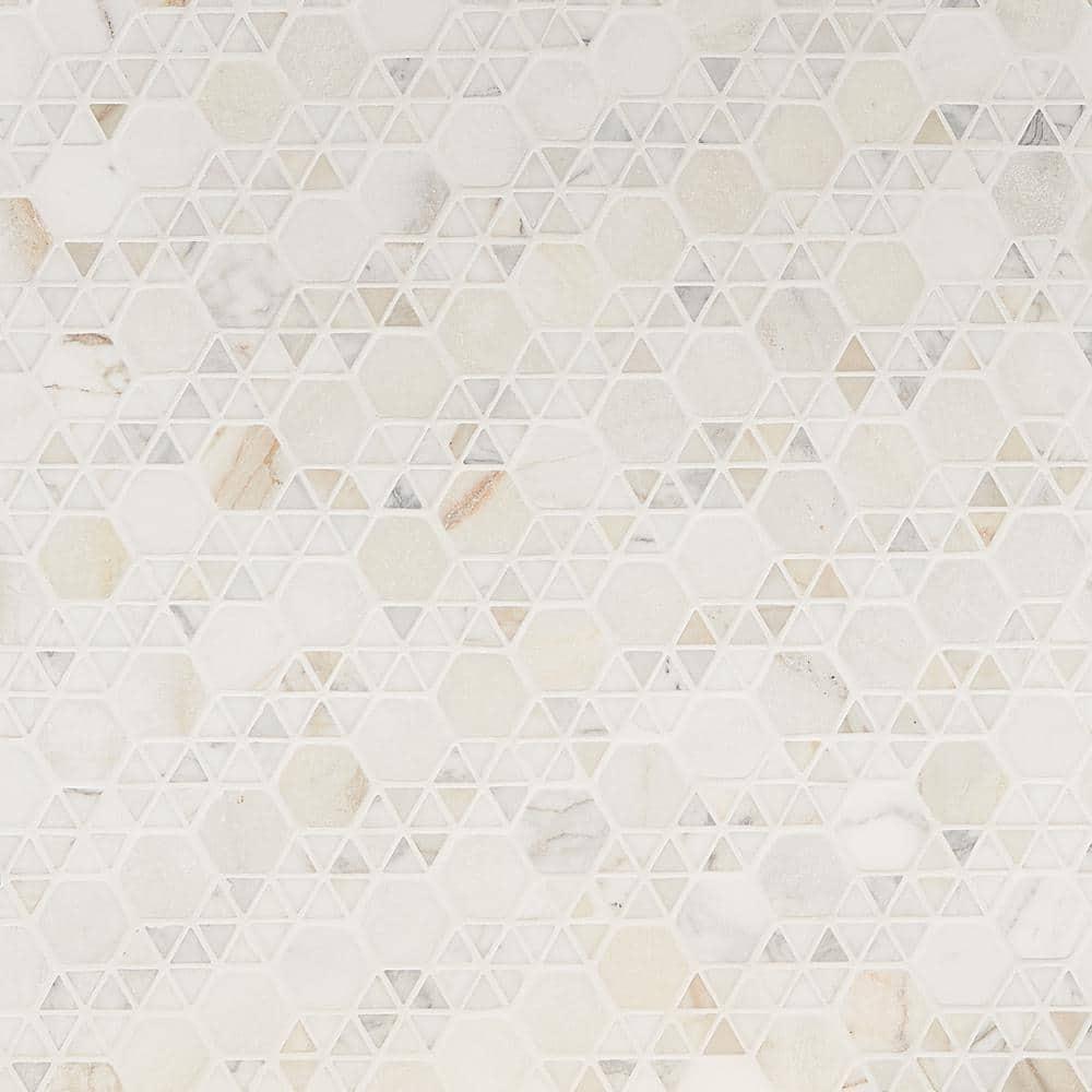 Elizabeth Sutton Curve Horizontal 2" x 12" Marble Novelty Mosaic Wall & Floor Tile ( 1 sq. ft. / sheet)