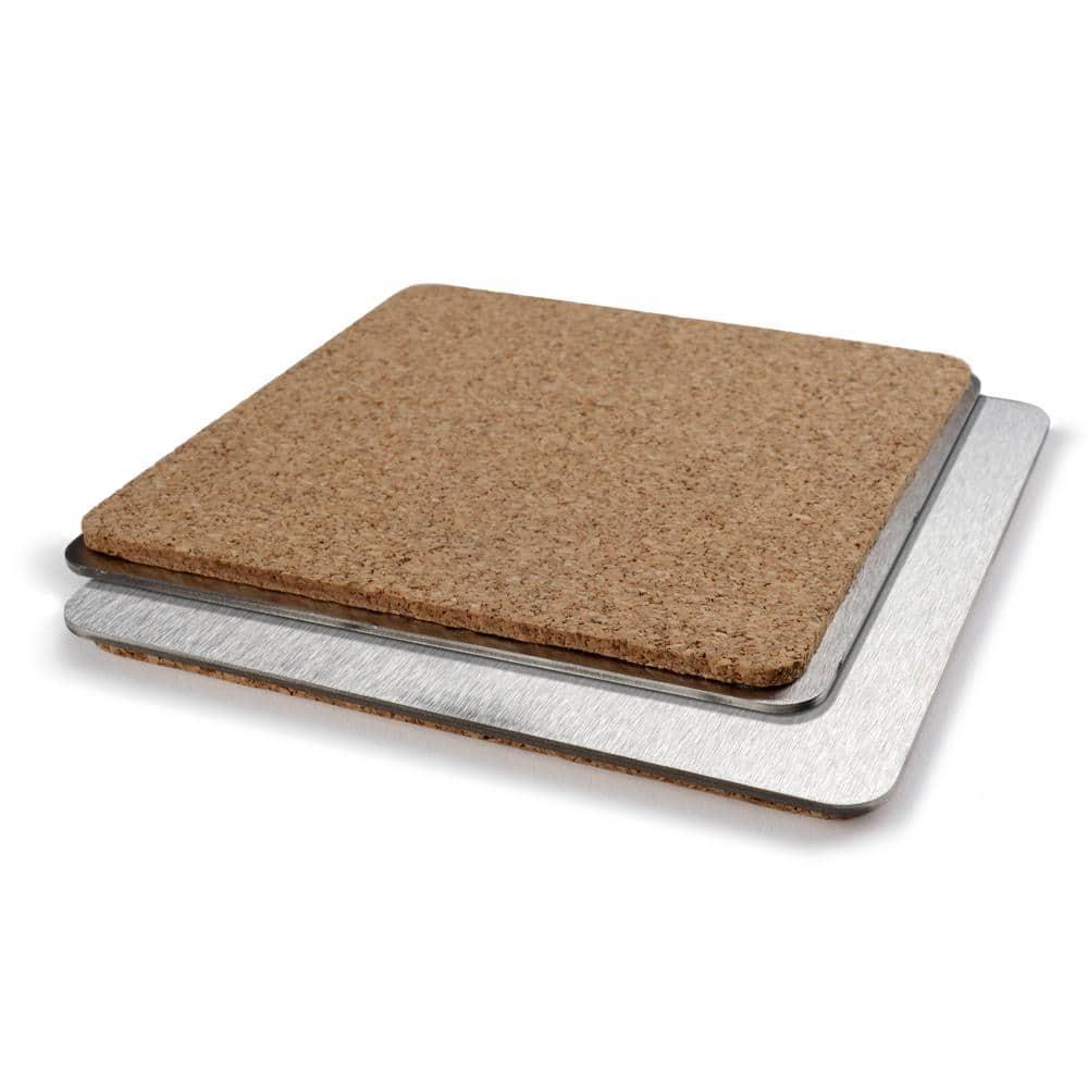 YouTheFan Stainless Steel Square 4 Piece Coaster Set (Set of 4)