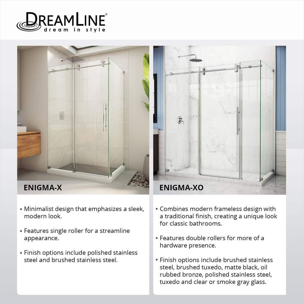 Enigma-XO 50" W x 76" H Sliding Frameless Shower Door with Clear Max™ Technology
