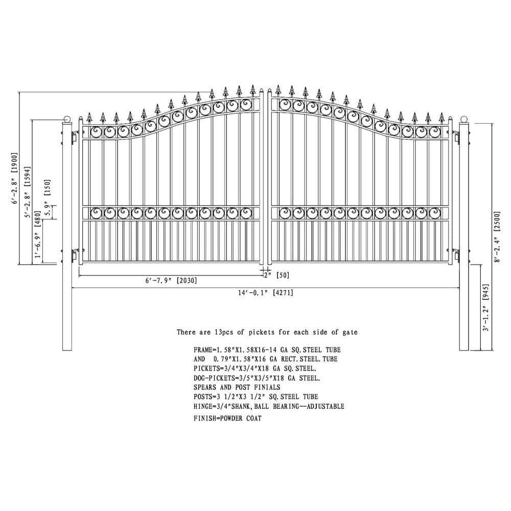 ALEKO London Black Metal Gate