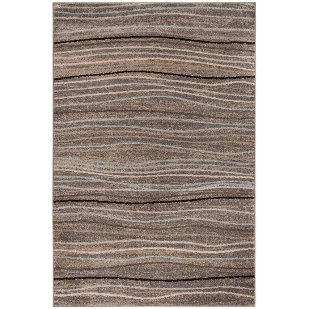 Amsterdam AMS111 Power Loomed Indoor Area Rug - Silver/Beige - 4'x6' - Safavieh