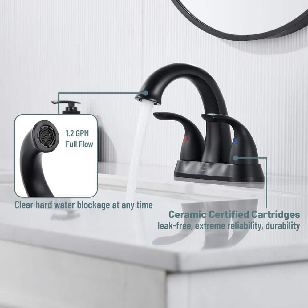 1.2 Flow Centerset Bathroom Sink Faucet with Drain