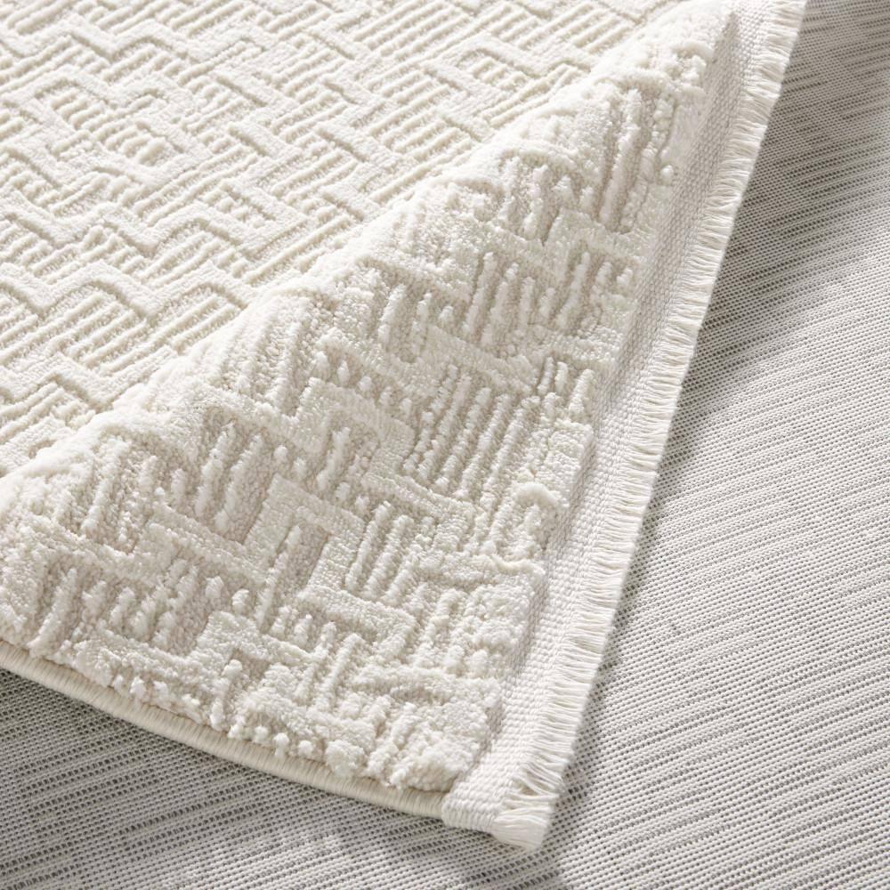 Town & Country Living TOWN & COUNTRY LUXE Tretta Modern Geo Area Rug with Plush High-Low Texture, Ivory