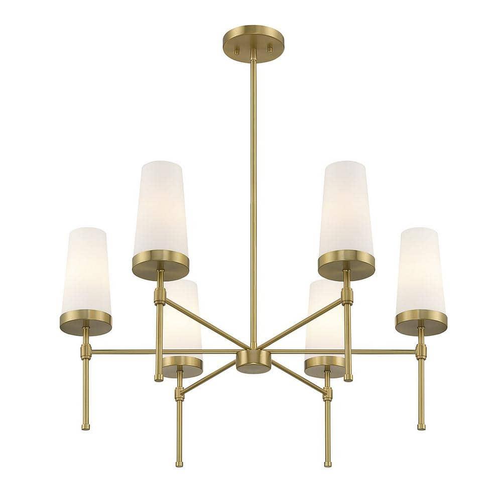 Savoy House Haynes 6 - Light Chandelier in  Warm Brass