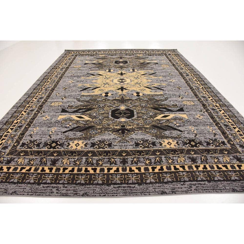 Unique Loom 9' 0 x 12' 0 Gray Taftan Oasis Area Rug