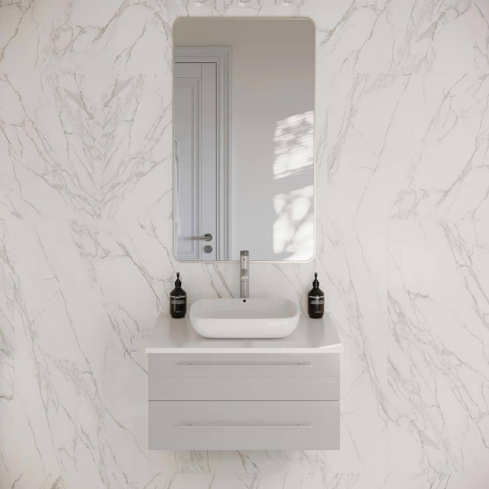 Lucera 30" Wall Mount Single Vessel Sink Bathroom Vanity Base Only (Top and Sink Not Included)