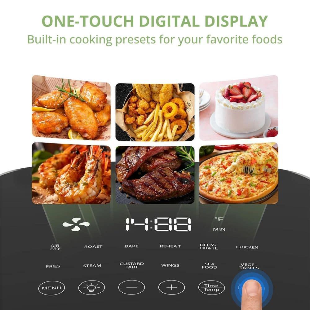 Air Fryer, 6-Quart Smart Air Fryer, 12-in-1 Functions - Air Fry, Roast, Reheat, Dehydrate, Bake, Steam, and More, 400Â°F Max Temperature, Grey