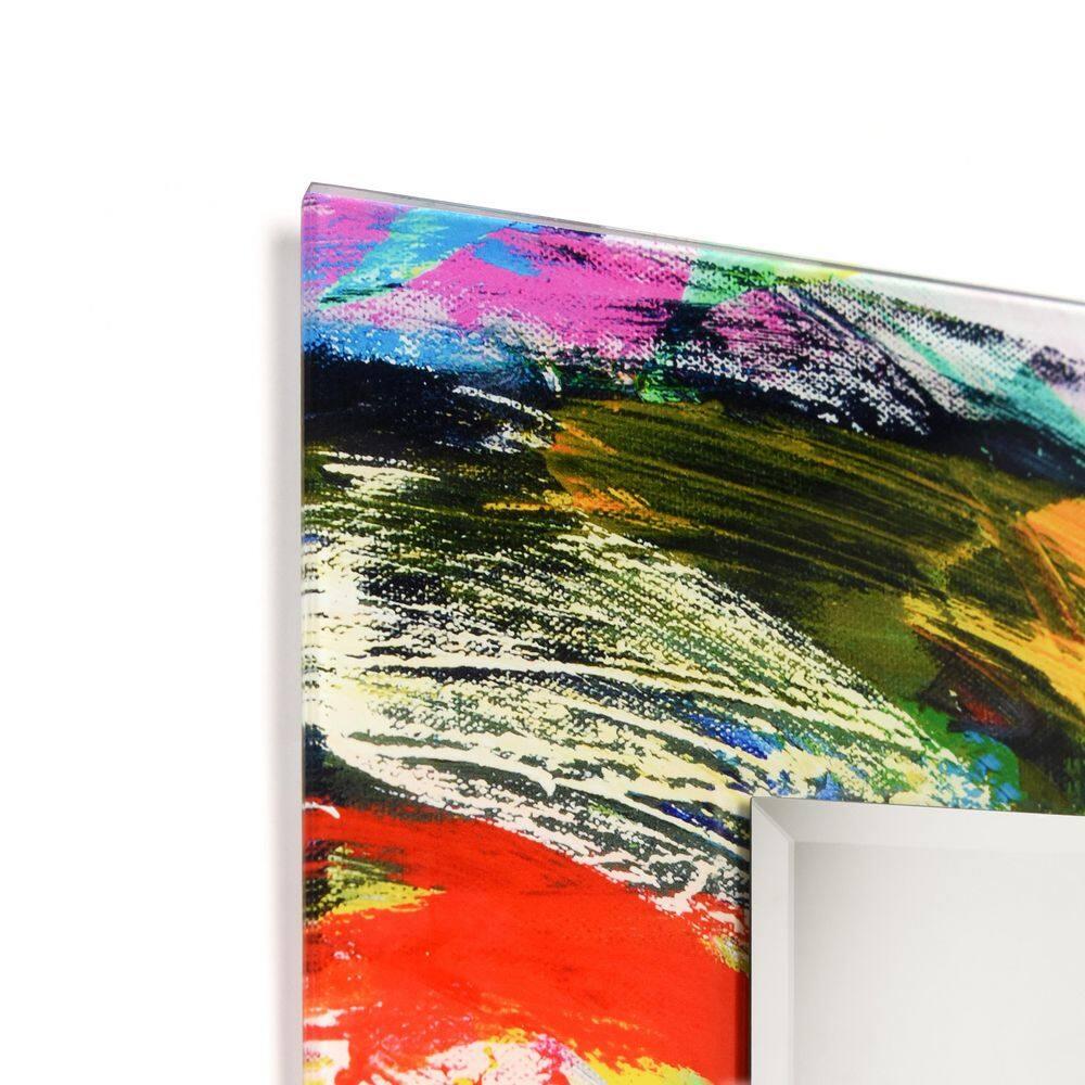 Empire Art Direct Rock Star Rectangular Beveled Mirror on Free Floating Printed Tempered Art Glass, 40" x 30" x 0.4" each, Ready to Hang