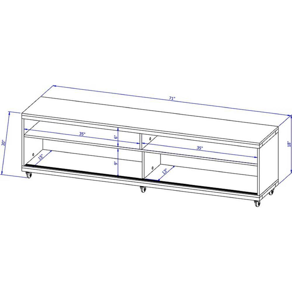 Utopia TV Stand for TVs up to 65" Black - Manhattan Comfort: Modern Media Console with Cable Management